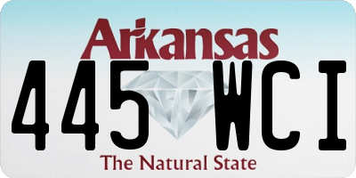 AR license plate 445WCI
