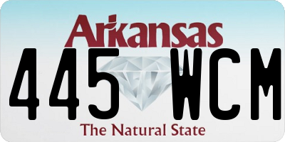 AR license plate 445WCM