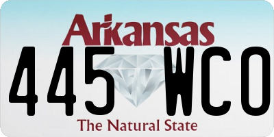AR license plate 445WCO