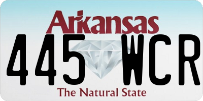 AR license plate 445WCR