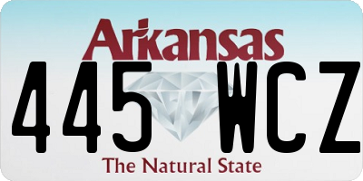 AR license plate 445WCZ