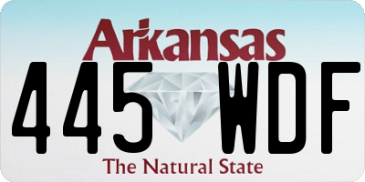 AR license plate 445WDF