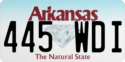 AR license plate 445WDI