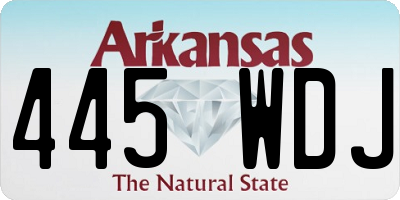 AR license plate 445WDJ