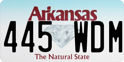 AR license plate 445WDM