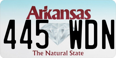 AR license plate 445WDN
