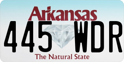 AR license plate 445WDR