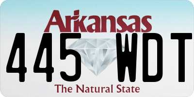 AR license plate 445WDT
