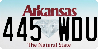 AR license plate 445WDU