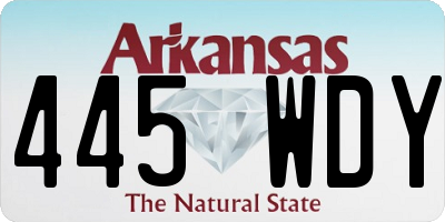 AR license plate 445WDY
