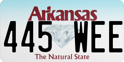 AR license plate 445WEE