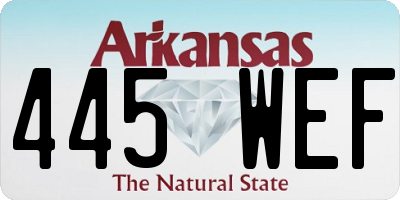 AR license plate 445WEF