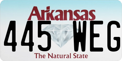 AR license plate 445WEG