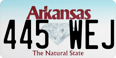 AR license plate 445WEJ