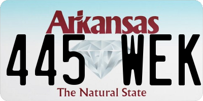 AR license plate 445WEK