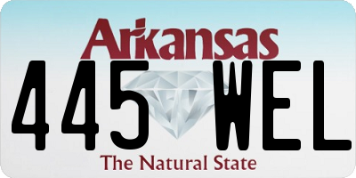 AR license plate 445WEL