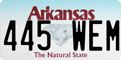 AR license plate 445WEM