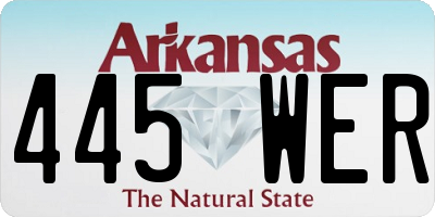 AR license plate 445WER