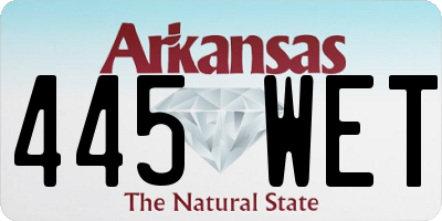 AR license plate 445WET