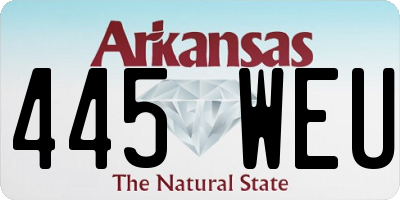 AR license plate 445WEU