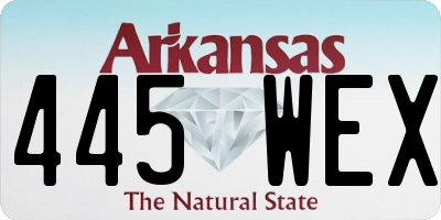 AR license plate 445WEX