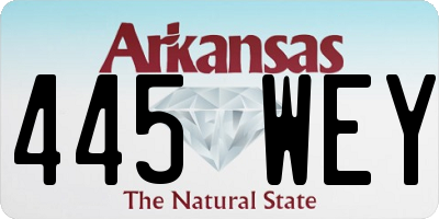 AR license plate 445WEY