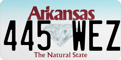 AR license plate 445WEZ