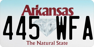 AR license plate 445WFA