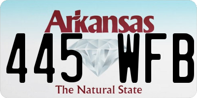 AR license plate 445WFB