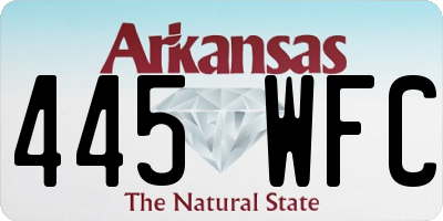 AR license plate 445WFC