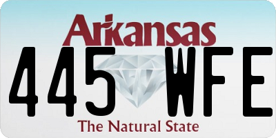 AR license plate 445WFE