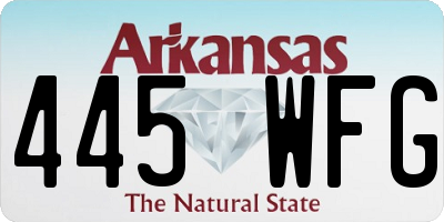 AR license plate 445WFG
