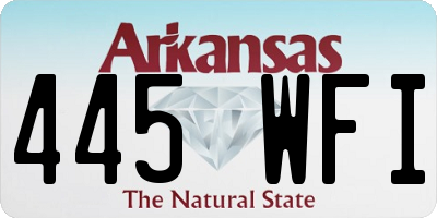 AR license plate 445WFI