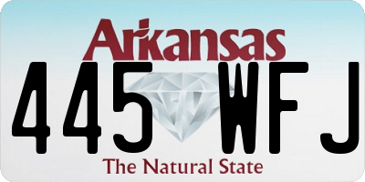 AR license plate 445WFJ