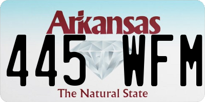 AR license plate 445WFM