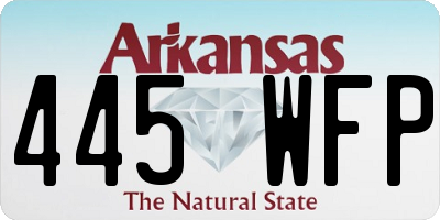 AR license plate 445WFP
