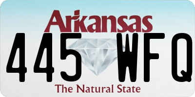 AR license plate 445WFQ