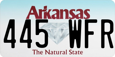 AR license plate 445WFR