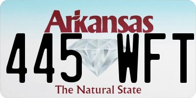 AR license plate 445WFT