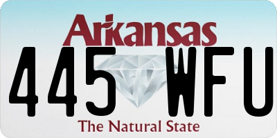 AR license plate 445WFU