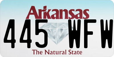AR license plate 445WFW