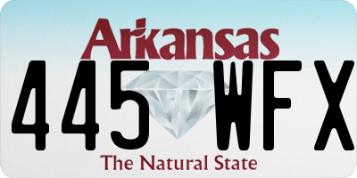 AR license plate 445WFX