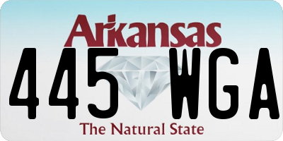 AR license plate 445WGA