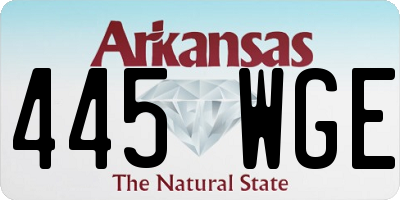 AR license plate 445WGE