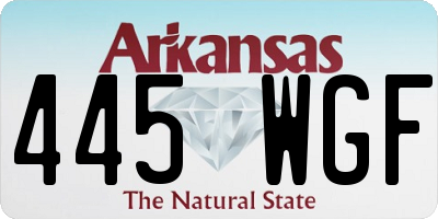 AR license plate 445WGF