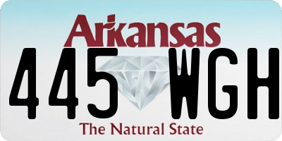 AR license plate 445WGH