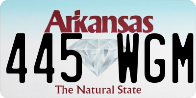AR license plate 445WGM