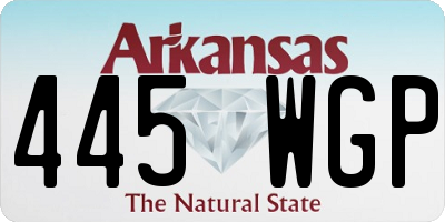 AR license plate 445WGP