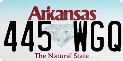 AR license plate 445WGQ