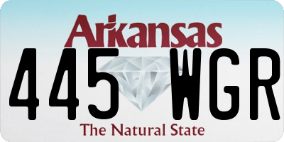 AR license plate 445WGR